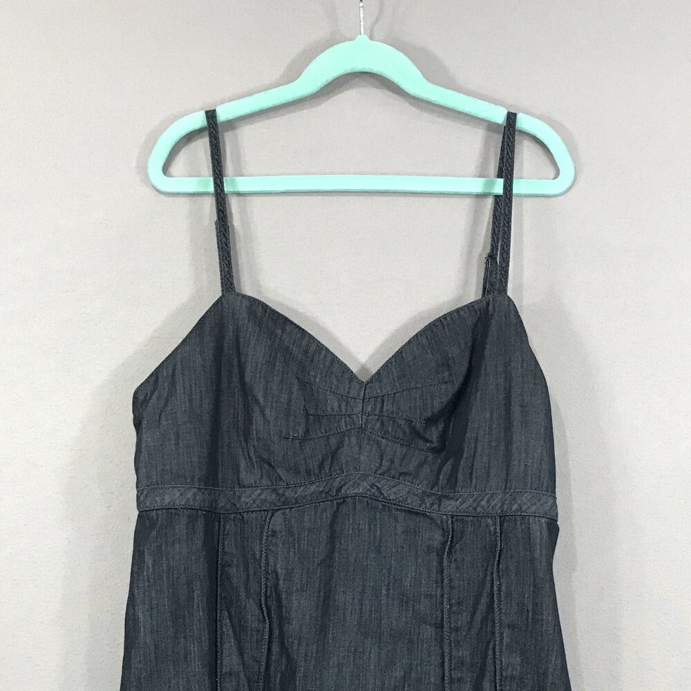 Converse One Star Dress Women's 12 Black Camisole Chambray Midi Knee Side Zip